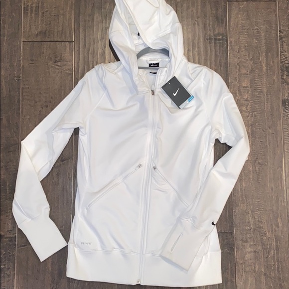 white nike zip up